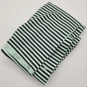 LULULEMON | Vinyasa customizable wrap stripe black & mint unfinished edge scarf